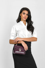 Shiny Crocodile Bag with Gold Lock Luxury Leather Available in Multiple Colors