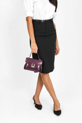 Shiny Crocodile Bag with Gold Lock Luxury Leather Available in Multiple Colors