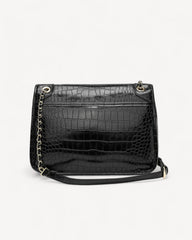 Crocodile Style Bag with Gold Chain Available in Multiple Colors