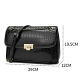 Crocodile Style Bag with Gold Chain Available in Multiple Colors