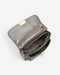 Crocodile Style Bag with Gold Chain Available in Multiple Colors