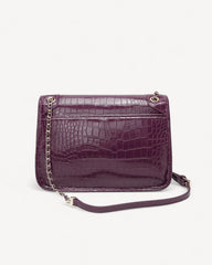 Crocodile Style Bag with Gold Chain Available in Multiple Colors