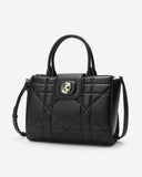 شنطة كتف مبطنة وقفل معدني دوار لون اسود - 1