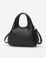 Saga Black Luxury Leather Bag with a Distinctive Modern Design