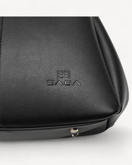 Saga Black Luxury Leather Bag with a Distinctive Modern Design