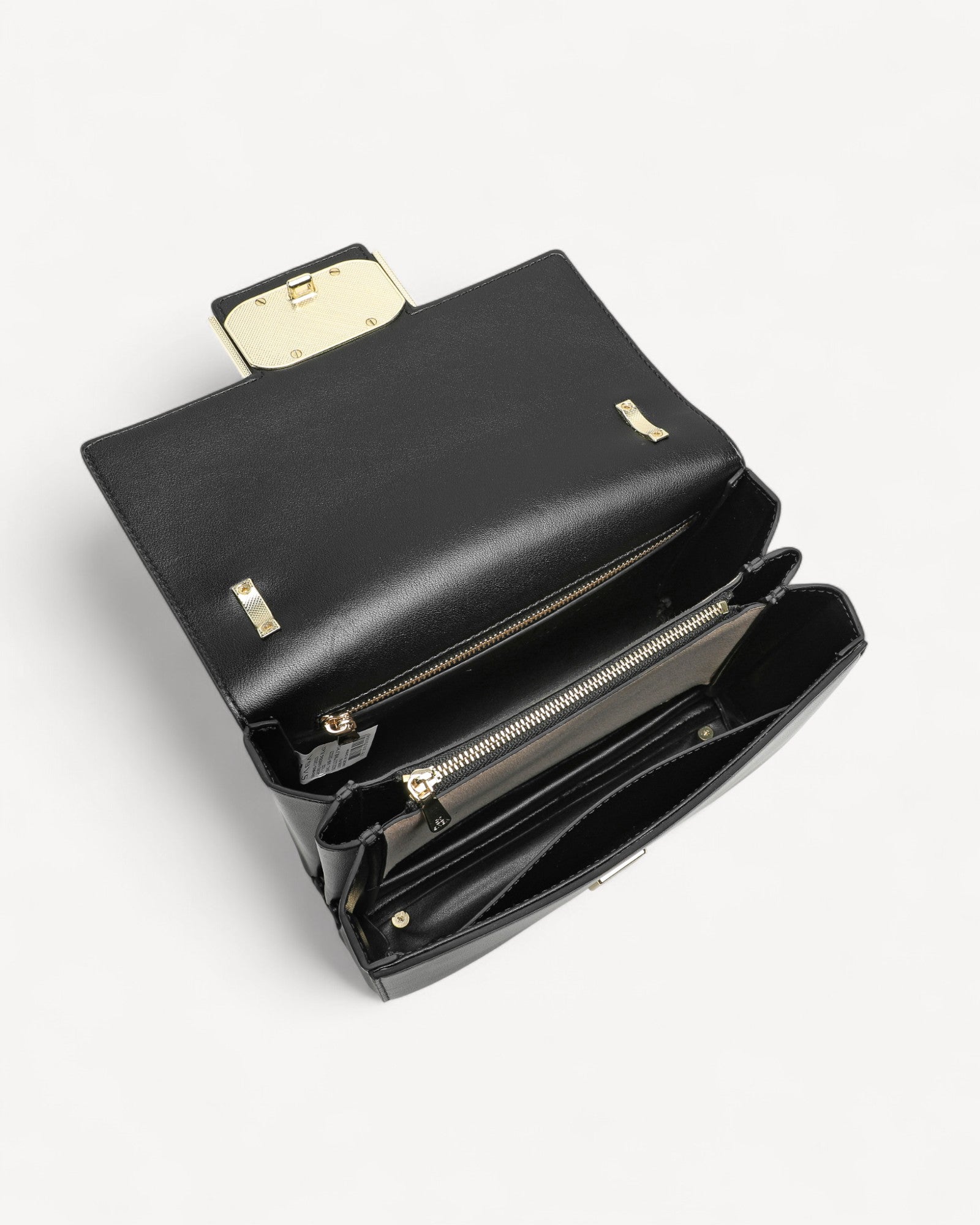 شنطة كتف جلد طبيعي بحزام لون اسود مطفي - 4