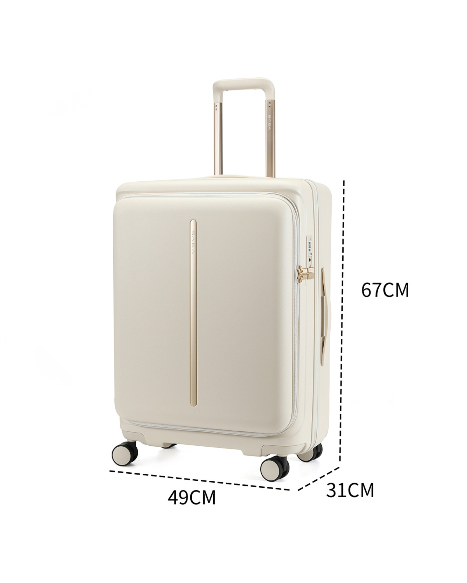 شنطة سفر وسط مقاس 25 إنش لون اوف وايت - 5