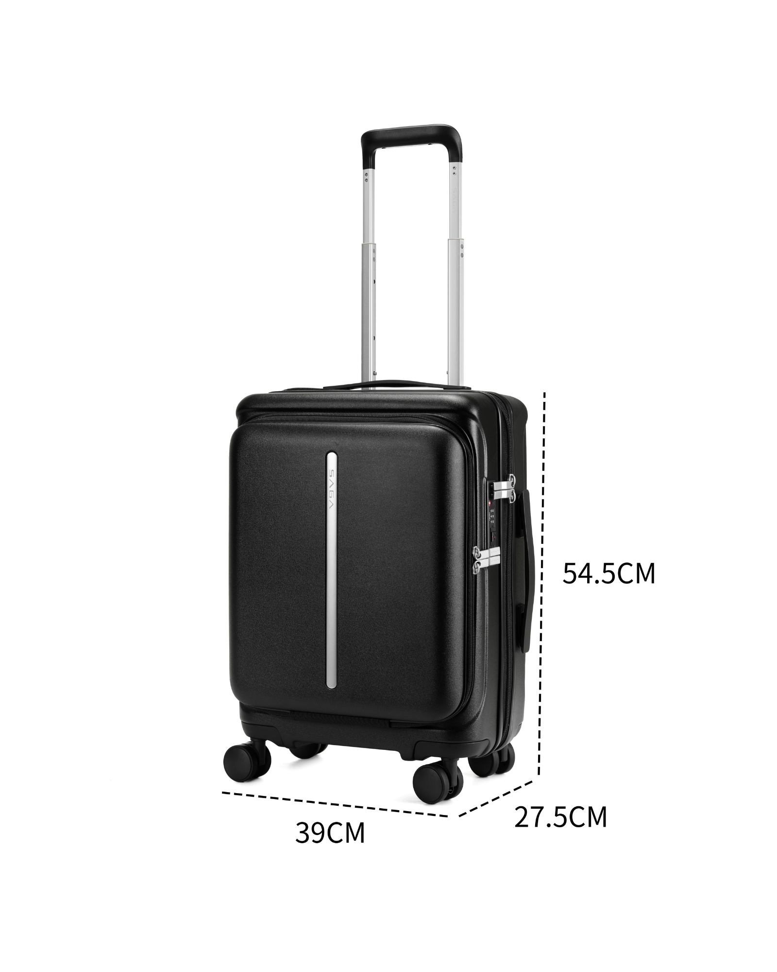 شنطة سفر صغيرة مقاس 25 إنش لون اسود - 5