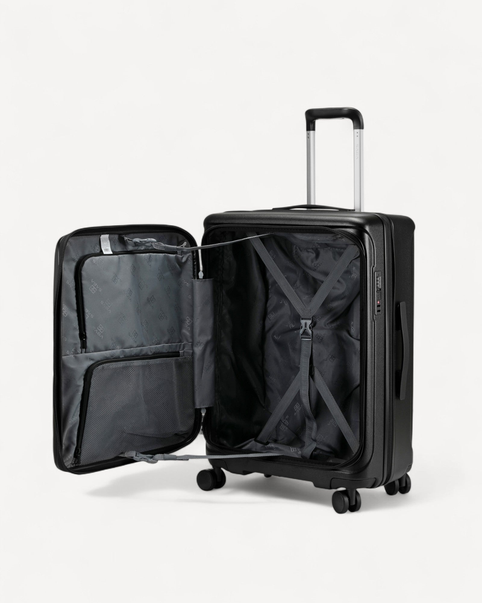 شنطة سفر وسط مقاس 25 إنش لون اسود - 4