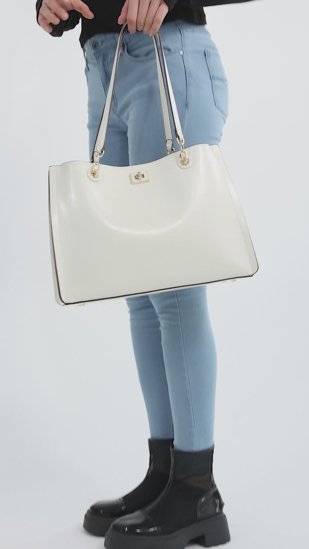 Warmth of elegance - Classic caramel brown wide tote bag